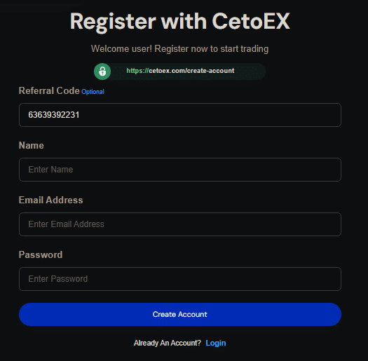 How to Apply Cetoex Referral Code: